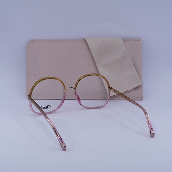Chloe CH0032O 001 Round Eyeglasses 55mm - Yellow/Pink - Picture 7 of 11